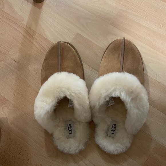 🆕Women's Chestnut Imported Sheepskin Dyed Sheep Fur Suede upper Slipper - Picture 2 of 12